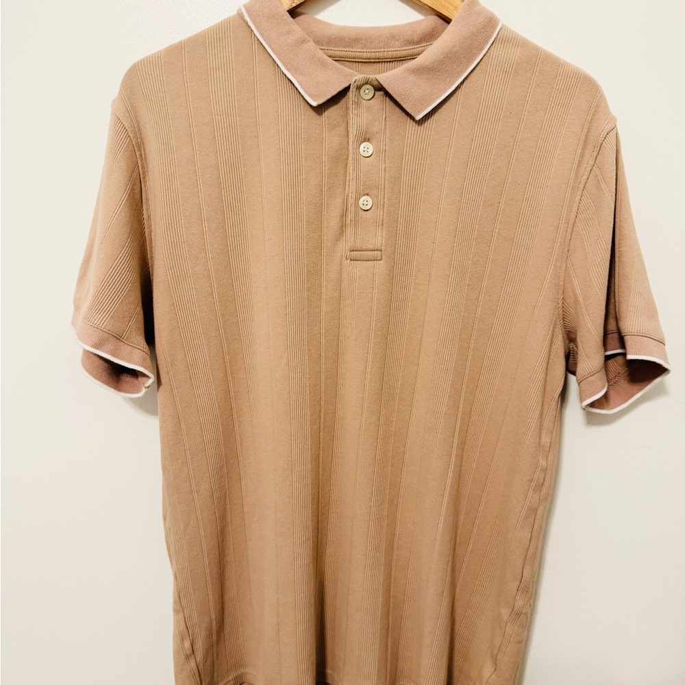 Men's Ribbed Knit Polo Shirt